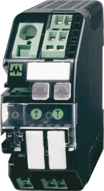 Elektrische Schaltanlage-Komponente mit grünen und schwarzen Hebeln, konzipiert zur Steuerung und Verteilung von Strom in einem Stromkreis.