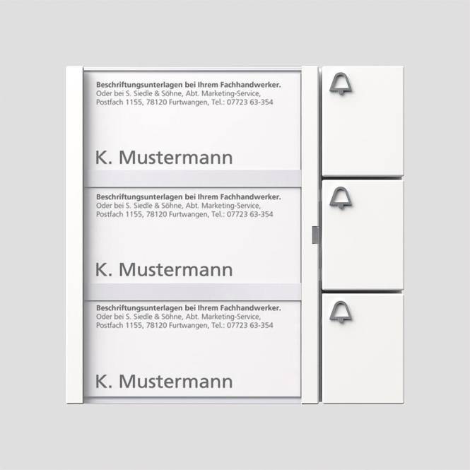 SIED Bus Tasten-Modul BTM650-03W 3fach alt Btm 650-3W 35736 Install.Baumaterial Hauskomm/Batt/Sicher