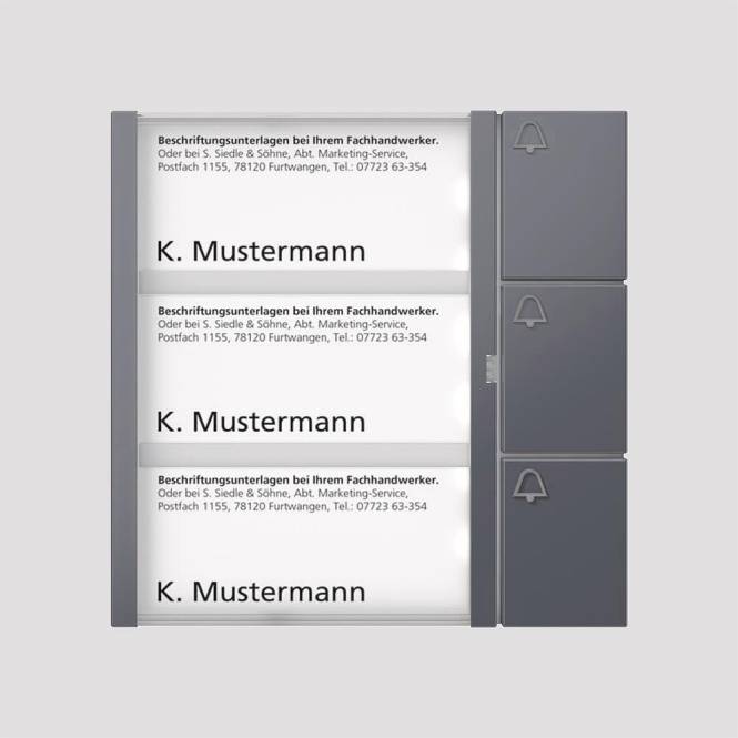 SIED Bus Tasten Modul BTM 650-03 AG anthrazitgrau 04909 Install.Baumaterial Hauskomm/Batt/Sicher