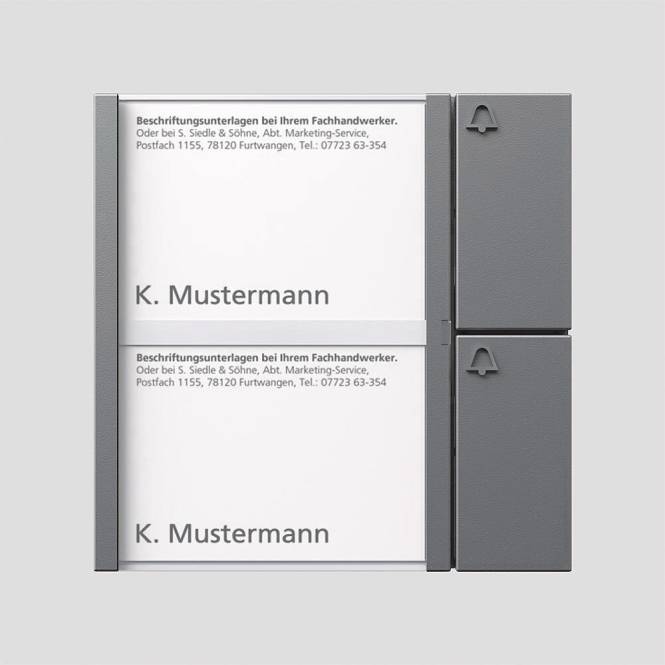 SIED Bus Tasten-Modul BTM650-02DG 2fach Dunkelgrau-Glimmer 38789 Install.Baumaterial