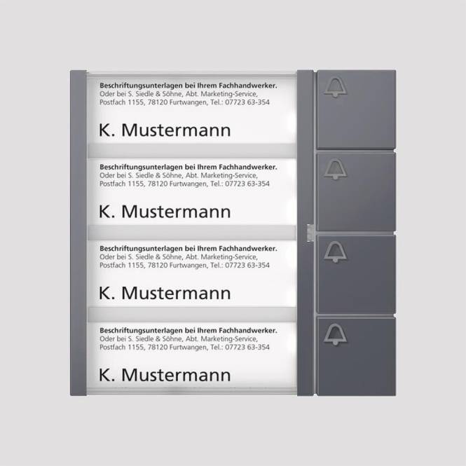 SIED Bus Tasten Modul BTM 650-04 AG anthrazitgrau 04910 Install.Baumaterial Hauskomm/Batt/Sicher