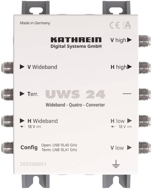 KATH Konverter für zwei UWS 24 Widebandsignale auf vier Sat-ZF-Ebenen Install.Baumaterial Antennen