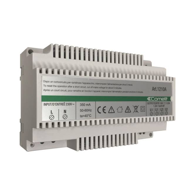 Comelit 1210A Netzgerät 2-Draht-System 1 Steiger SB2 Install.Baumaterial Hauskomm/Batt/Sicher