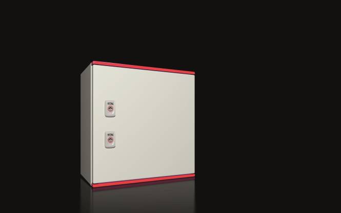 Ein weißes Elektropanel mit zwei Kippschaltern auf schwarzem Hintergrund; jeder Schalter ist mit „ATIKA