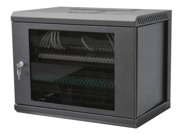 Televes Wandverteiler 19z 8HE MSR198 533108 montiert schwarz RAL 9005 Install.Baumaterial u Zubeh