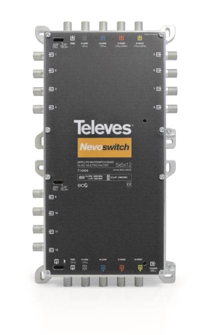 Televes Multischalter 5in12 MS512NCQ Guss- NEVO 714404 Install.Baumaterial Antennen