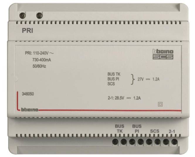 BTicino 346050 Netzgerät 2-Draht m.Videoadapter f.Verteilereinbau 6TE DIN Install.Baumaterial