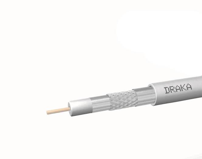 Draka Koaxkabel 1,0x4,65 Coax10AD10SAL 500mTrommel >100dB weiss 60024867 (Inhalt 500 Stück) und