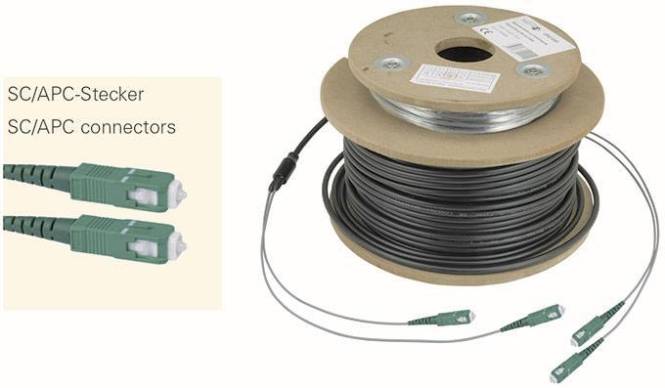 Televes Opt. TWIN-Erdkabel OSMD100SCAPC 100m m.4xStecker SC/APC Install.Baumaterial Antennen