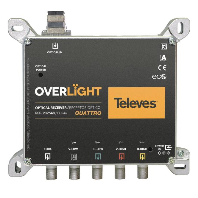 Televes Optischer Rückumsetzer OLR44 Quatro f.Multischalter Install.Baumaterial Antennen