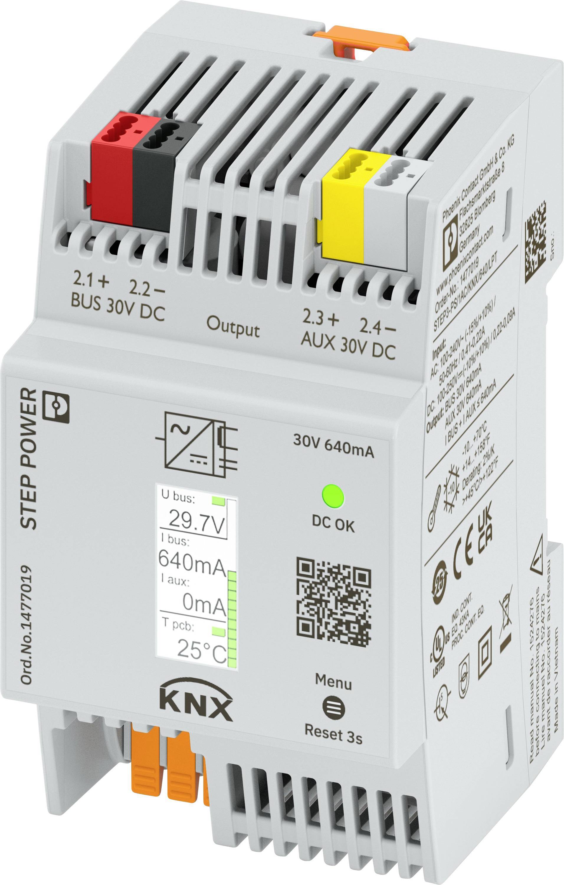 Phoenix 1477019 STEP3-PS/1AC/KNX/640/LPT Busspannungsversorgung 640mA Install.Baumaterial KNX