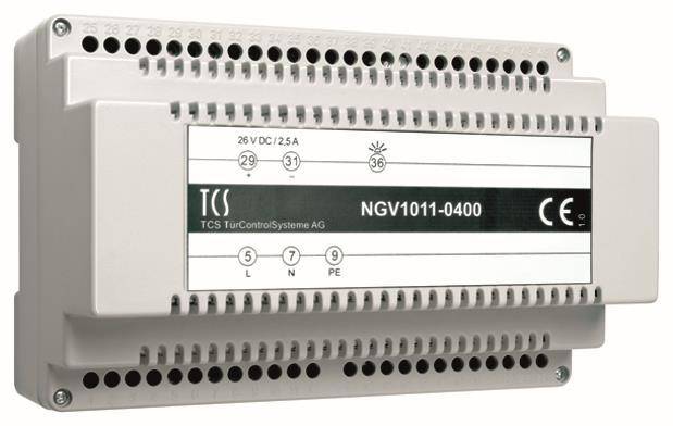 TCS NVG03 Gleichspannungs- NGV1011-0400 Netzgerät 26V 2,5A Install.Baumaterial Hauskomm/Batt/Sicher