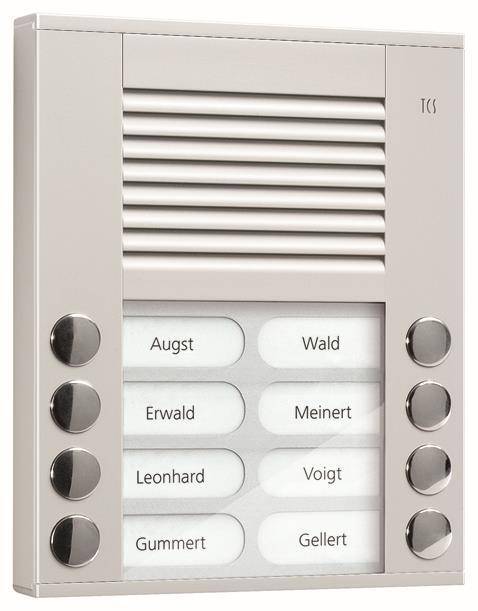 TCS Audio Außenstation PES PES08-EN/04 8 Tasten 2-reihig AP silber Install.Baumaterial