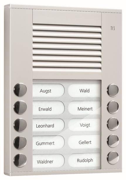 TCS Audio Außenstation PES PES10-EN/04 10 Tasten 2-reihig AP silber Install.Baumaterial