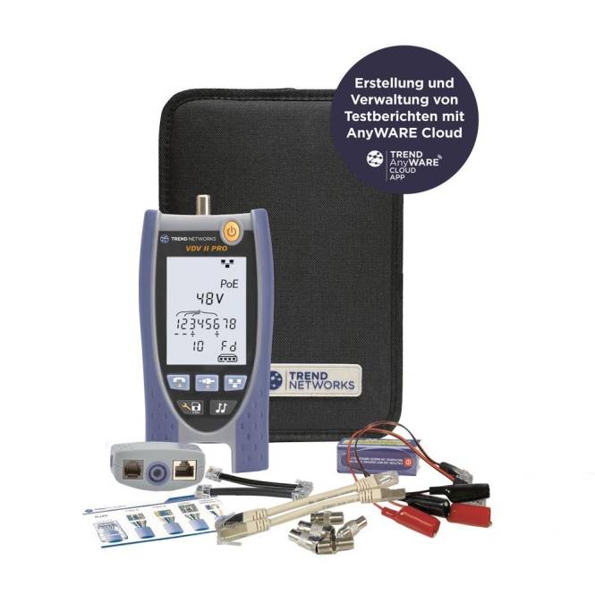 TREND VDV II Pro Verdrahtungs- R158005 prüf.TDR/Link-Speed-Erk.b.10G BT/Report Install.Baumaterial
