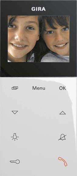 GIRA 123903 Wohnungsstation Video AP Plus System 55 Reinweiß glänzend Install.Baumaterial