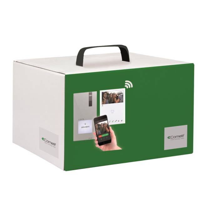 Comelit 8451V Einfamilienhauskit Quadra 1 WE Monitor Mini HF WiFi System Install.Baumaterial