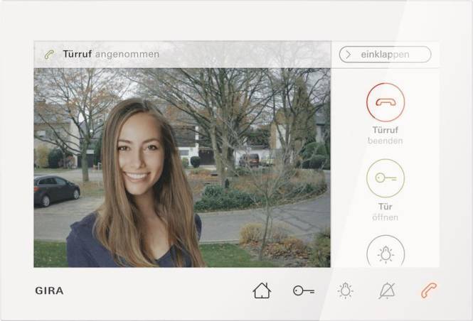 GIRA 120903 Wohnungsstation Video AP7 Reinweiß glänzend Install.Baumaterial Hauskomm/Batt/Sicher