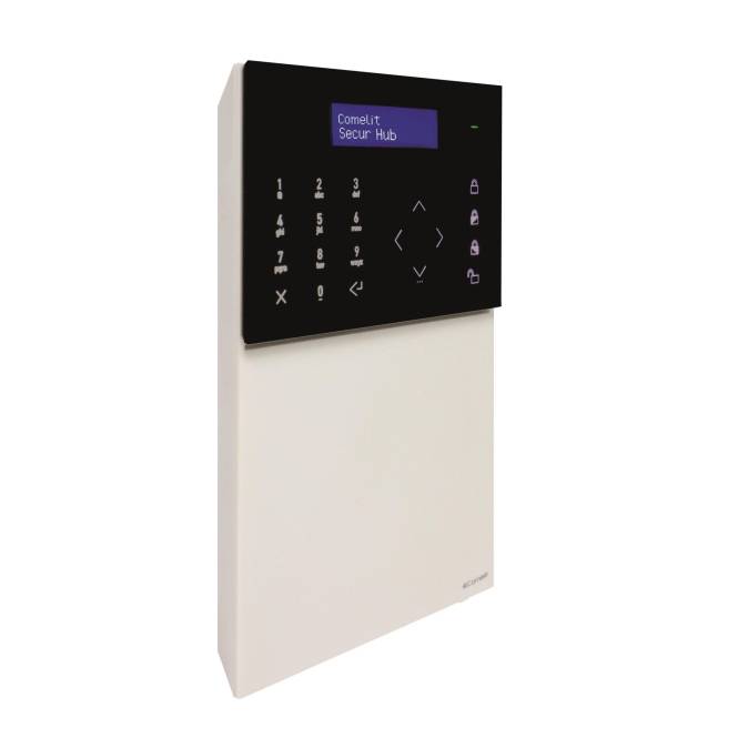 Comelit HUB32LCD Funkzentrale 32 Zonen f.SecurHub WLAN IP Install.Baumaterial Hauskomm/Batt/Sicher
