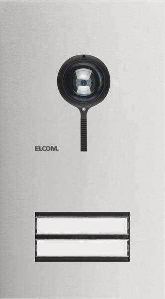 ELCOM Türstation Video 2/1 2D REQ502Y Edelstahl ONE Install.Baumaterial Hauskomm/Batt/Sicher