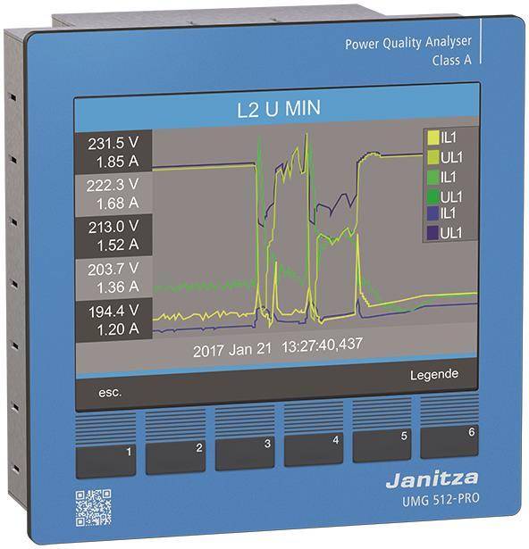 Janitza UMG512-PRO Uh=95V-240V AC (UL) Kl.A Analysator m.RCM 5217011 Industriematerial