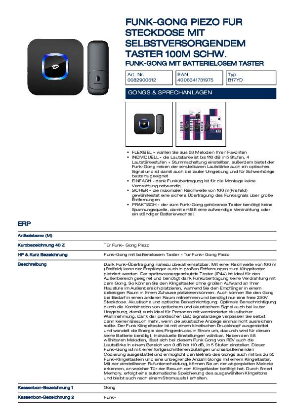 REV Funk-Gong Piezo, schwarz