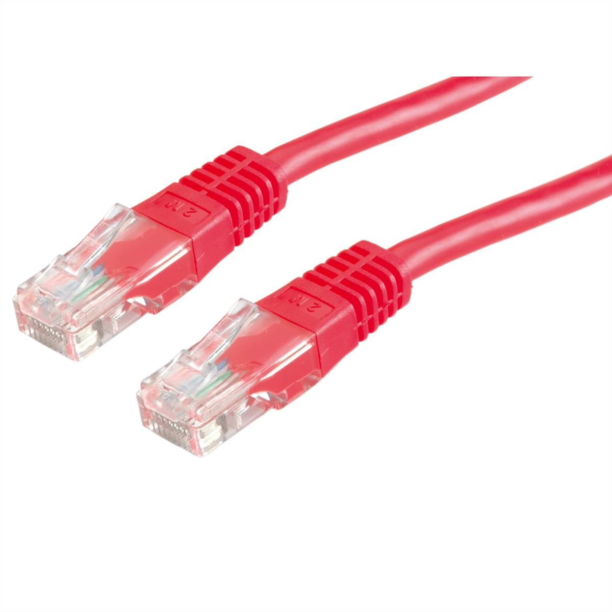 VALUE Patchkabel Cat.6 (Class E) UTP, rot, 10 m Twisted Pair Kabel U/UTP