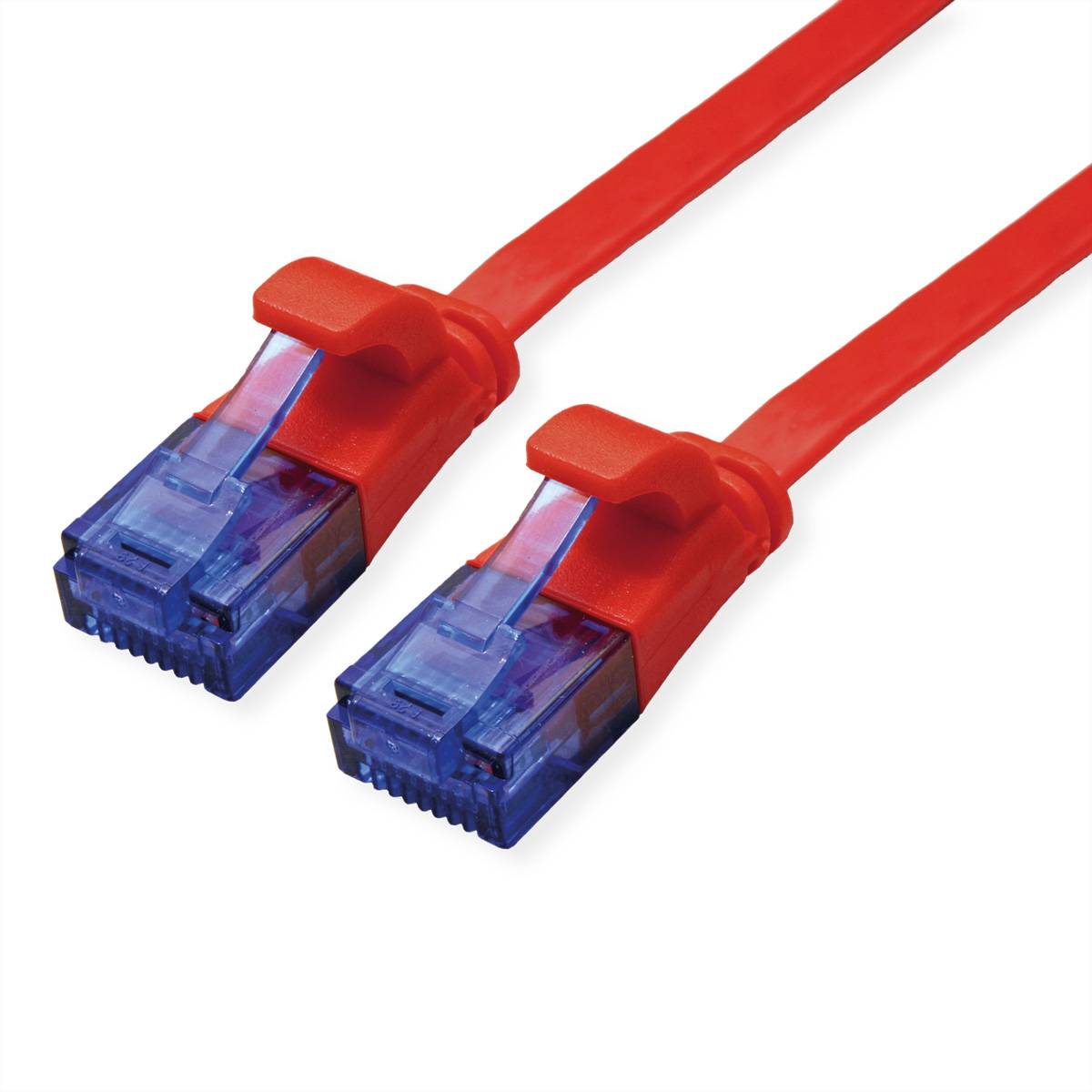 VALUE Patchkabel Cat.6A (Class EA) UTP, extra-flach, rot, 1,5 m Twisted Pair Kabel U/UTP