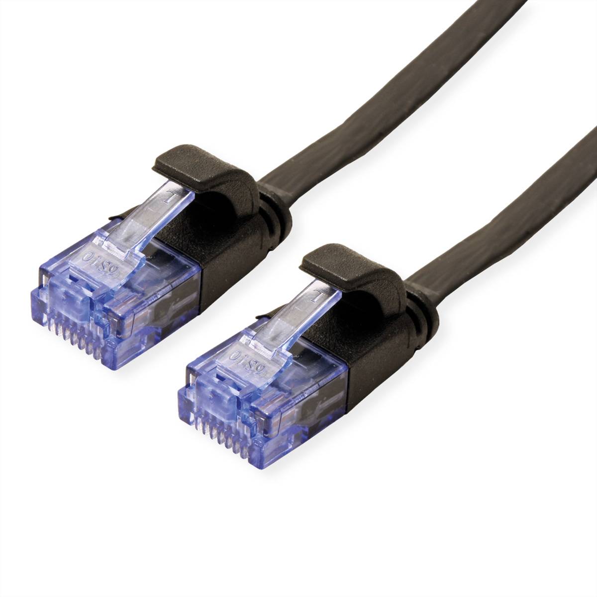 VALUE Patchkabel Cat.6A (Class EA) UTP, extra-flach, schwarz, 5 m Twisted Pair Kabel U/UTP