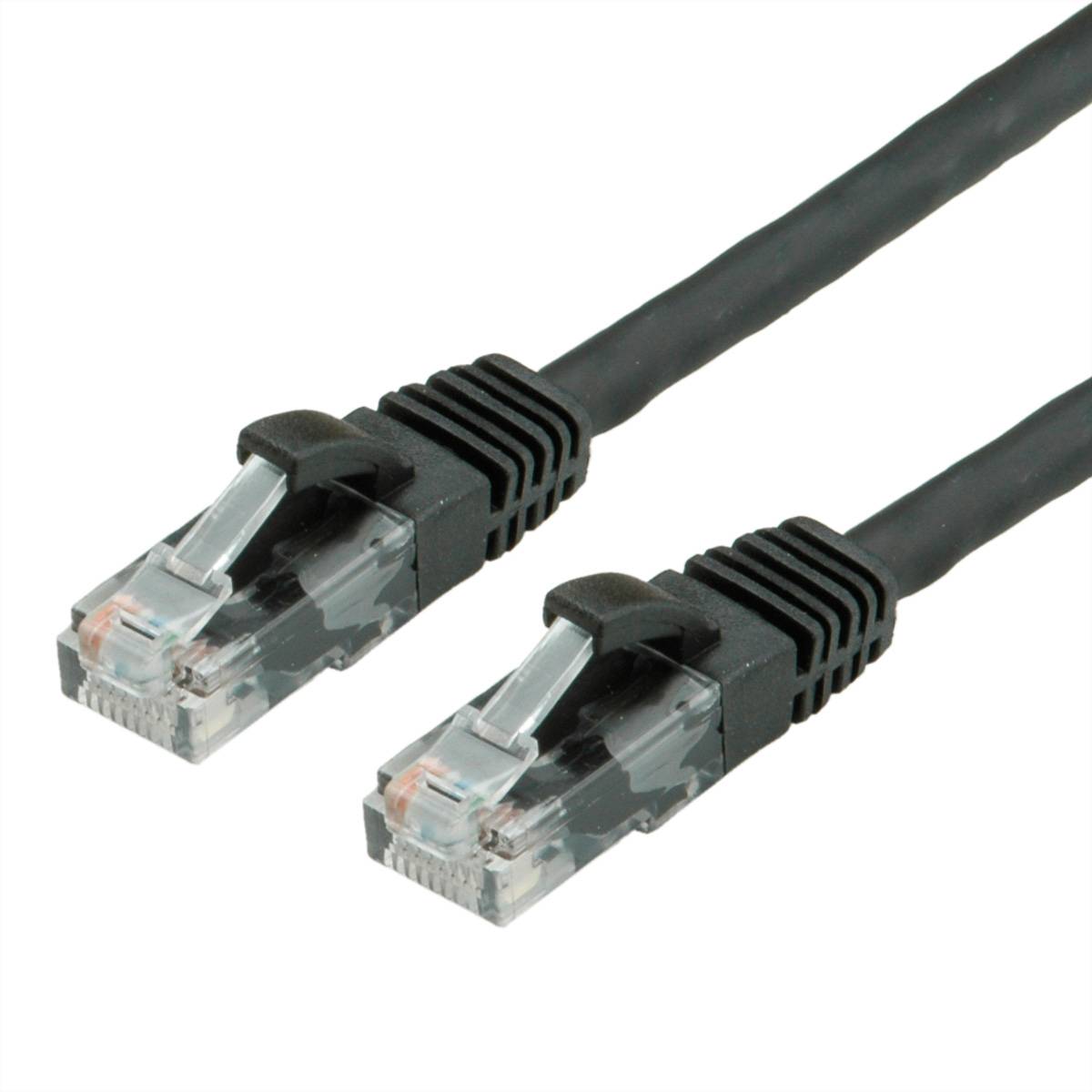 VALUE Patchkabel Cat.6A (Class EA) UTP, schwarz, 15 m Twisted Pair Kabel U/UTP