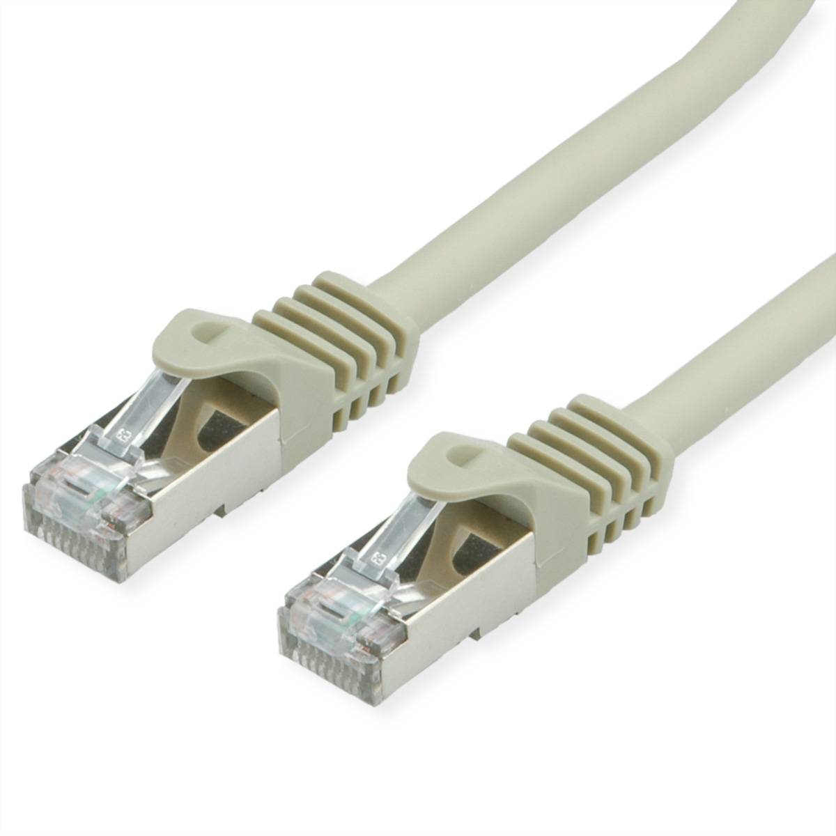 VALUE S/FTP-Kabel Cat.7, mit RJ-45 Steckern (500 MHz / Class EA), grau, 2 m Twisted Pair Kabel S/FTP