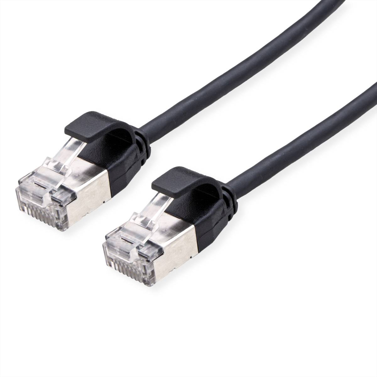 ROLINE U/FTP DataCenter Patchkabel Cat.6A (Class EA), LSOH, slim, schwarz, 1,5 m Twisted Pair Kabel