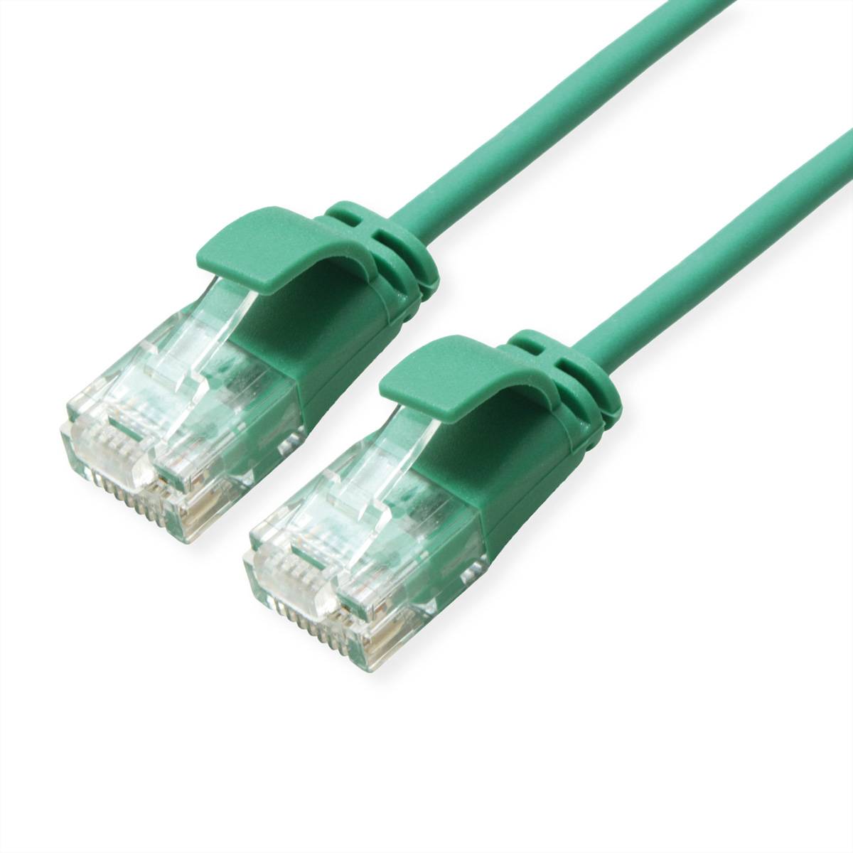 ROLINE GREEN UTP Patchkabel Kat.6A (Class EA), LSOH, slim, grün, 0,3 m Twisted Pair Kabel UTP