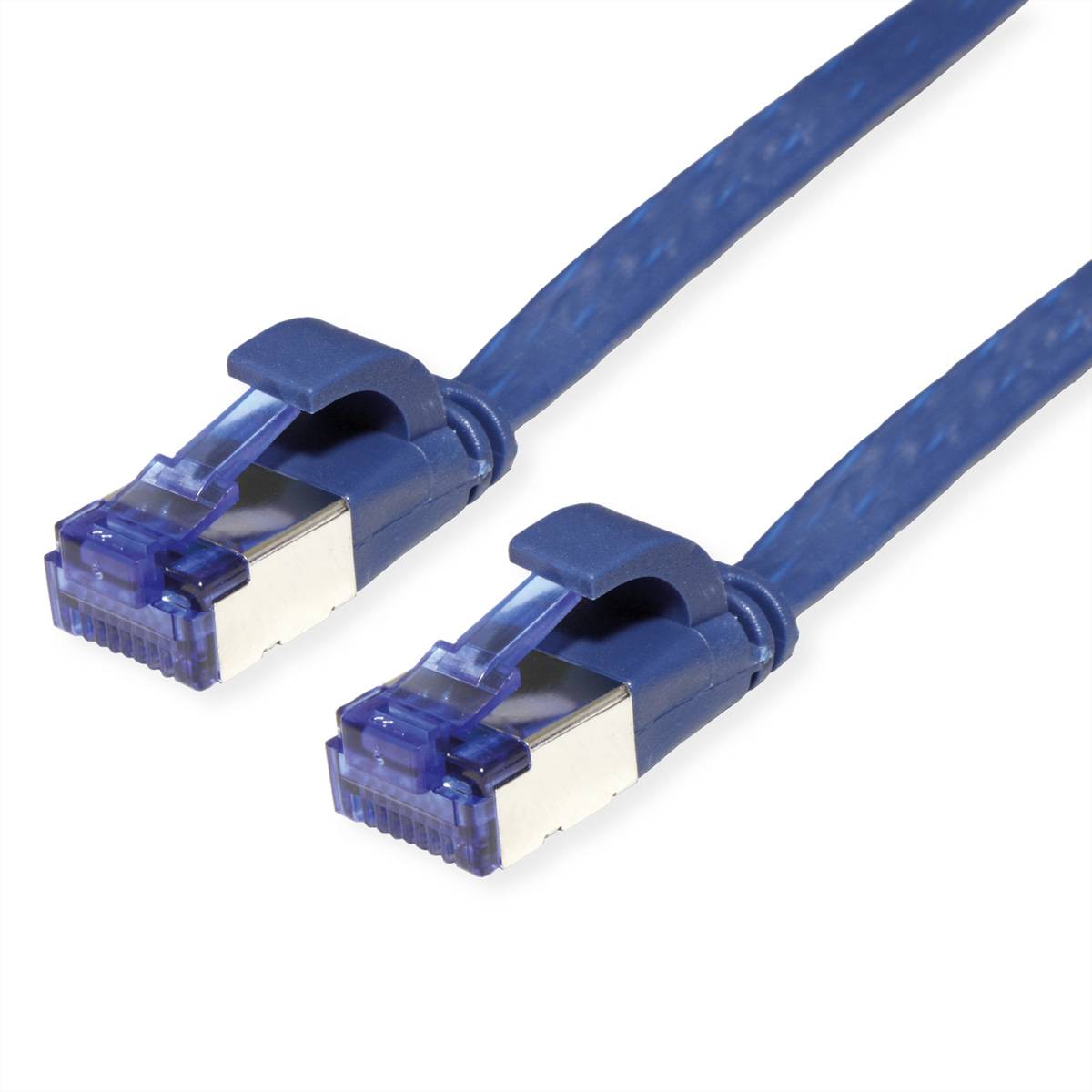 VALUE Patchkabel Kat.6A (Class EA) FTP, extra-flach, blau, 5 m Twisted Pair Kabel U/FTP