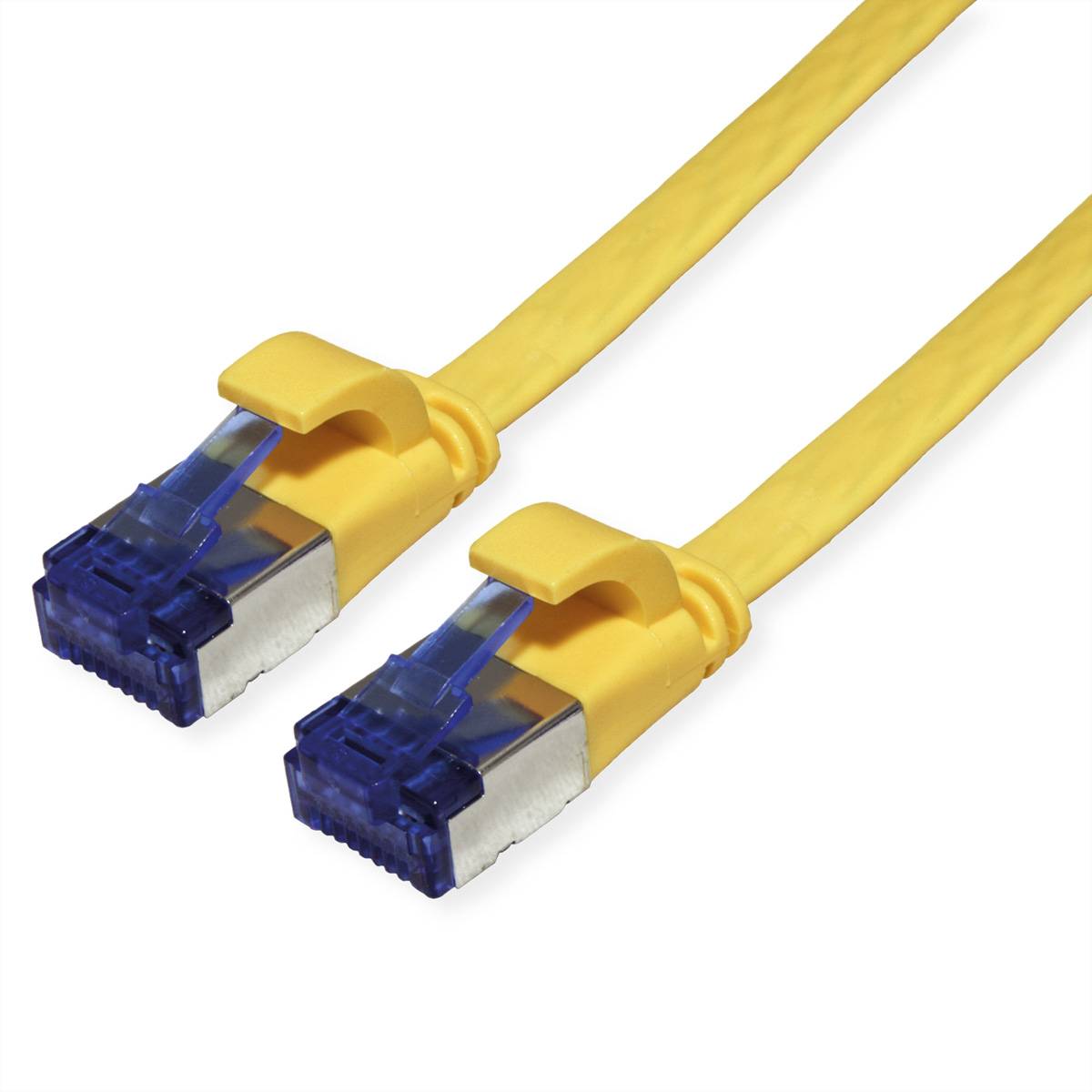 VALUE Patchkabel Cat.6A (Class EA) FTP, extra-flach, gelb, 2 m Twisted Pair Kabel U/FTP