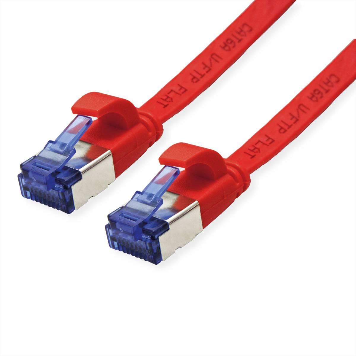 VALUE Patchkabel Cat.6A (Class EA) FTP, extra-flach, rot, 2 m Twisted Pair Kabel U/FTP