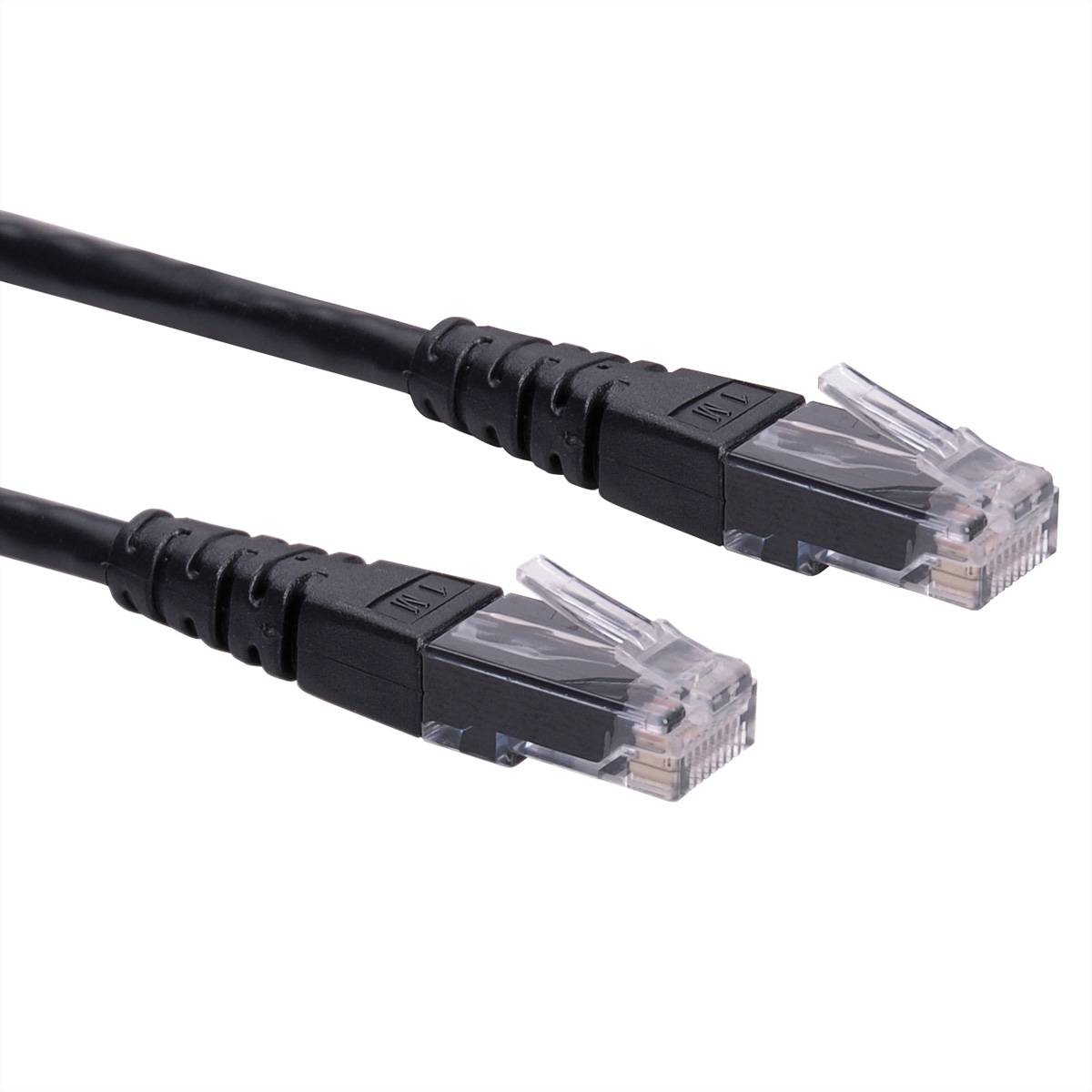 ROLINE Patchkabel Kat.6 (Class E) UTP, schwarz, 5 m Twisted Pair Kabel UTP