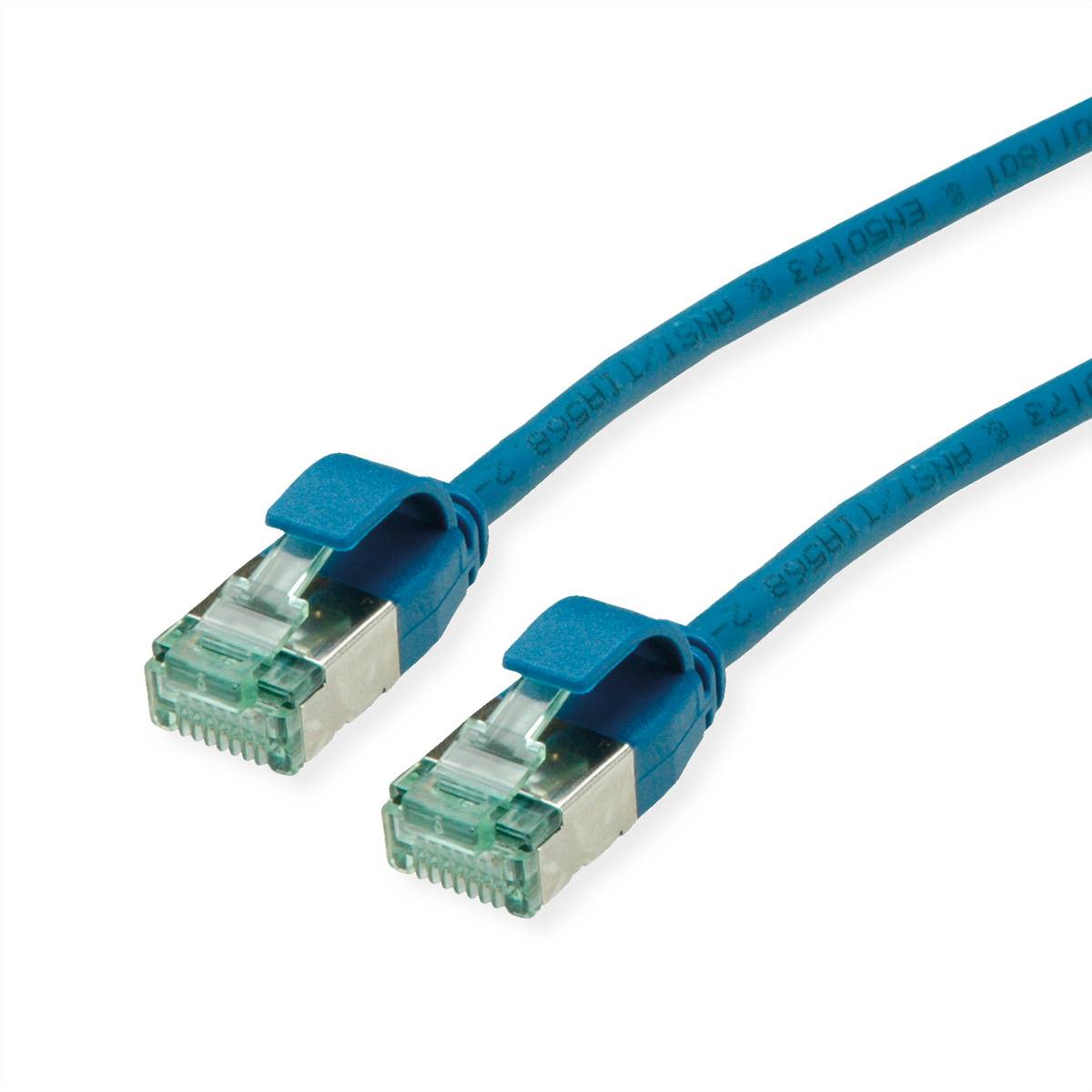 ROLINE RM U/FTP DataCenter Patchkabel Cat.6A (Class EA), slim, blau, 2 m Twisted Pair Kabel