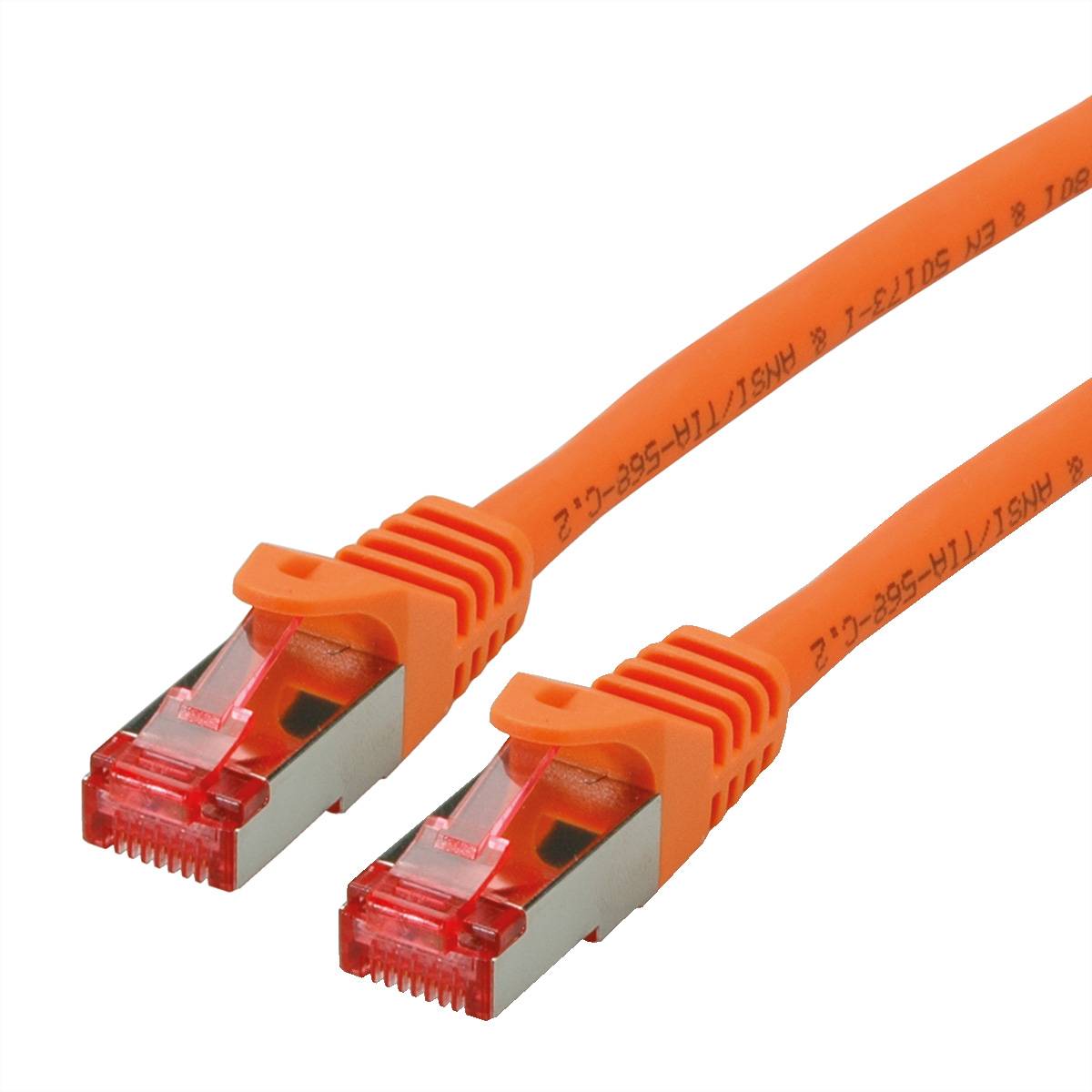 ROLINE Patchkabel Kat.6 S/FTP (PiMF), Component Level, LSOH, orange, 1,5 m Twisted Pair Kabel