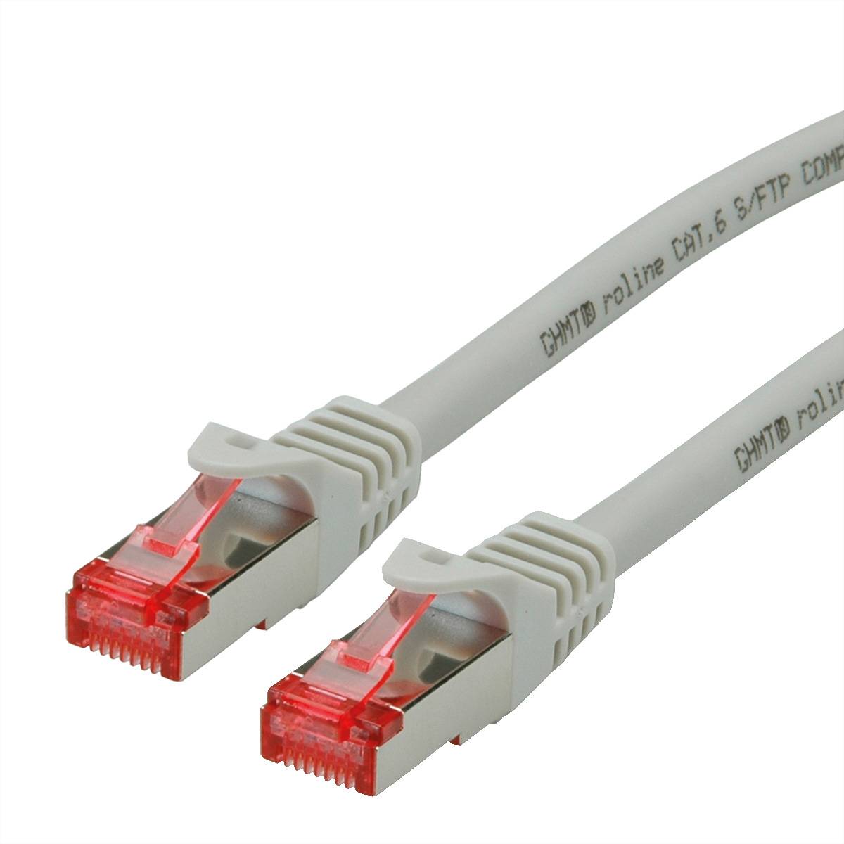 ROLINE Patchkabel Kat.6 S/FTP (PiMF), Component Level, LSOH, grau, 0,3 m Twisted Pair Kabel