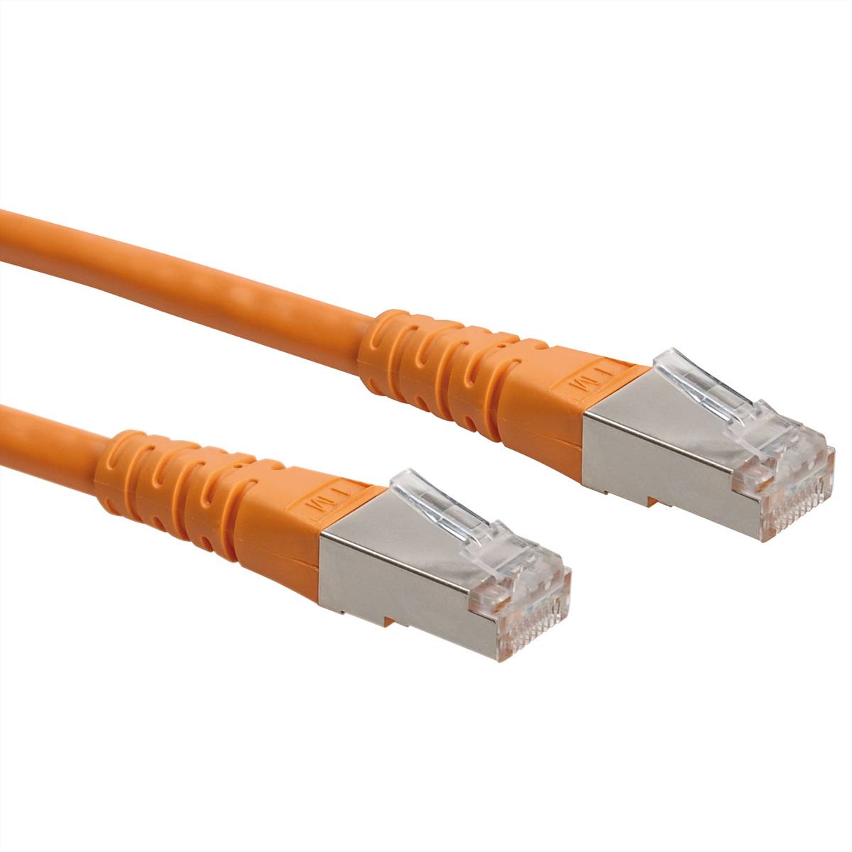 ROLINE Patchkabel Cat.6 (Class E) S/FTP (PiMF), orange, 0,5 m Twisted Pair Kabel (PiMF)