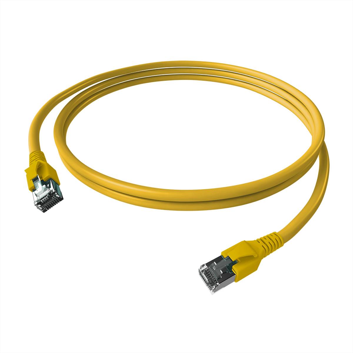 EasyLan FlexBoot Patchkabel Cat.6A, S/FTP, gelb, 10 m Twisted Pair Kabel S/FTP (PiMF)
