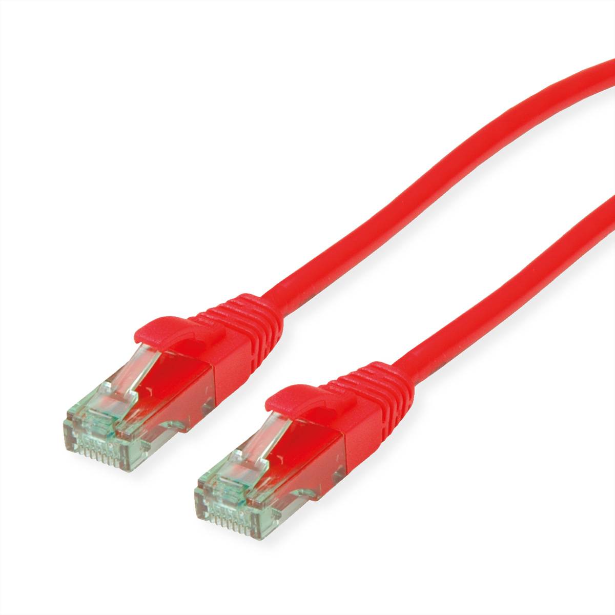 ROLINE RM Patchkabel Cat.6A UTP, rot, 1 m Twisted Pair Kabel U/UTP