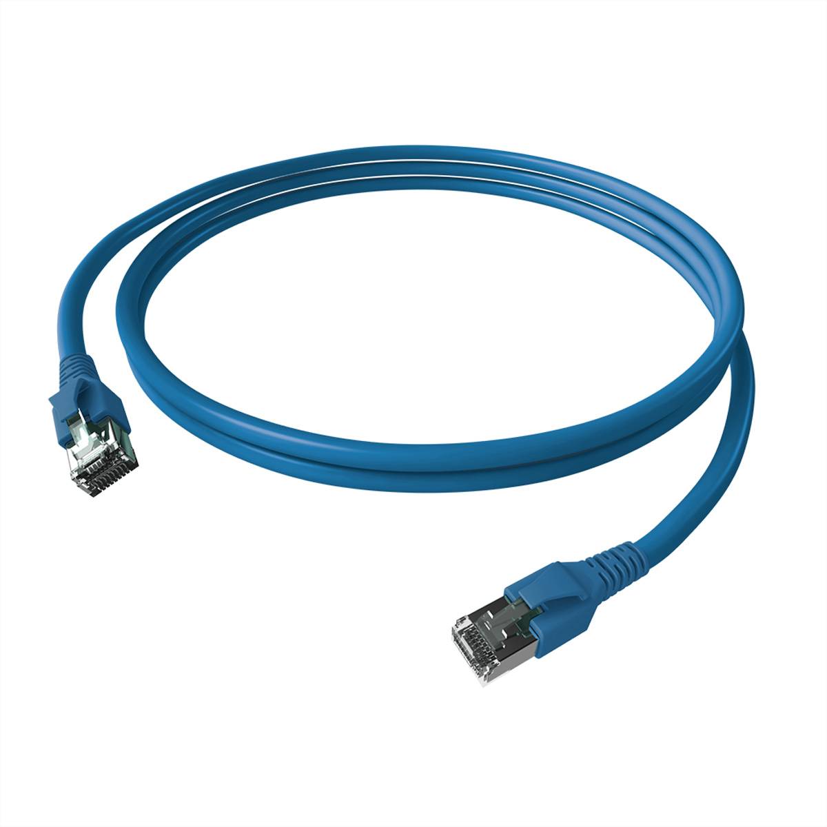 EasyLan FlexBoot Patchkabel Cat.6A, S/FTP, blau, 1,5 m Twisted Pair Kabel S/FTP (PiMF)