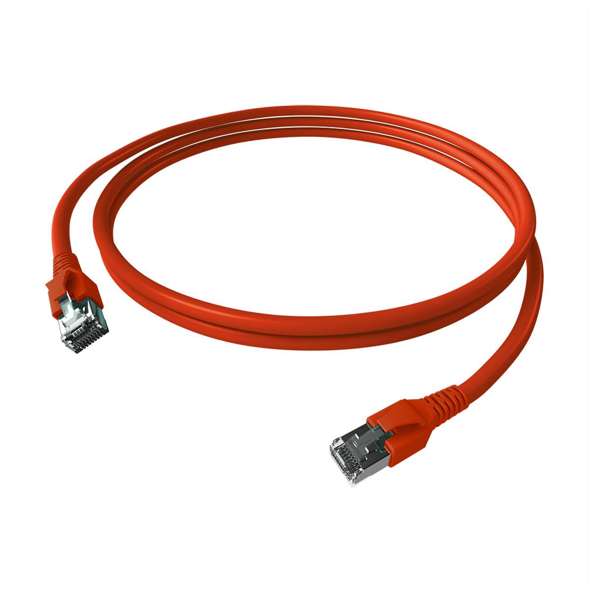 EasyLan FlexBoot Patchkabel Cat.6A, S/FTP, rot, 3 m Twisted Pair Kabel S/FTP (PiMF)