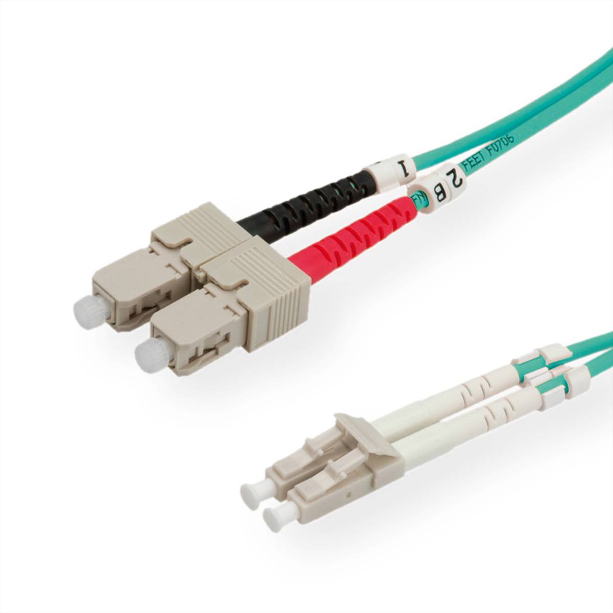 VALUE LWL-Kabel 50/125µm OM3, LC/SC, türkis, 5 m Fiber Optic Kabel LWL-Patchkabel OM3