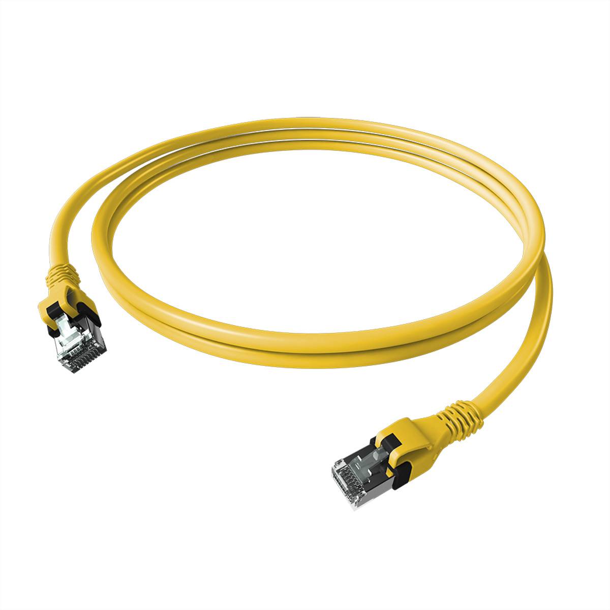 EasyLan DualBoot PushPull IP20 Patchkabel, Cat.6A (Class EA), S/FTP, gelb, 3 m Twisted Pair Kabel