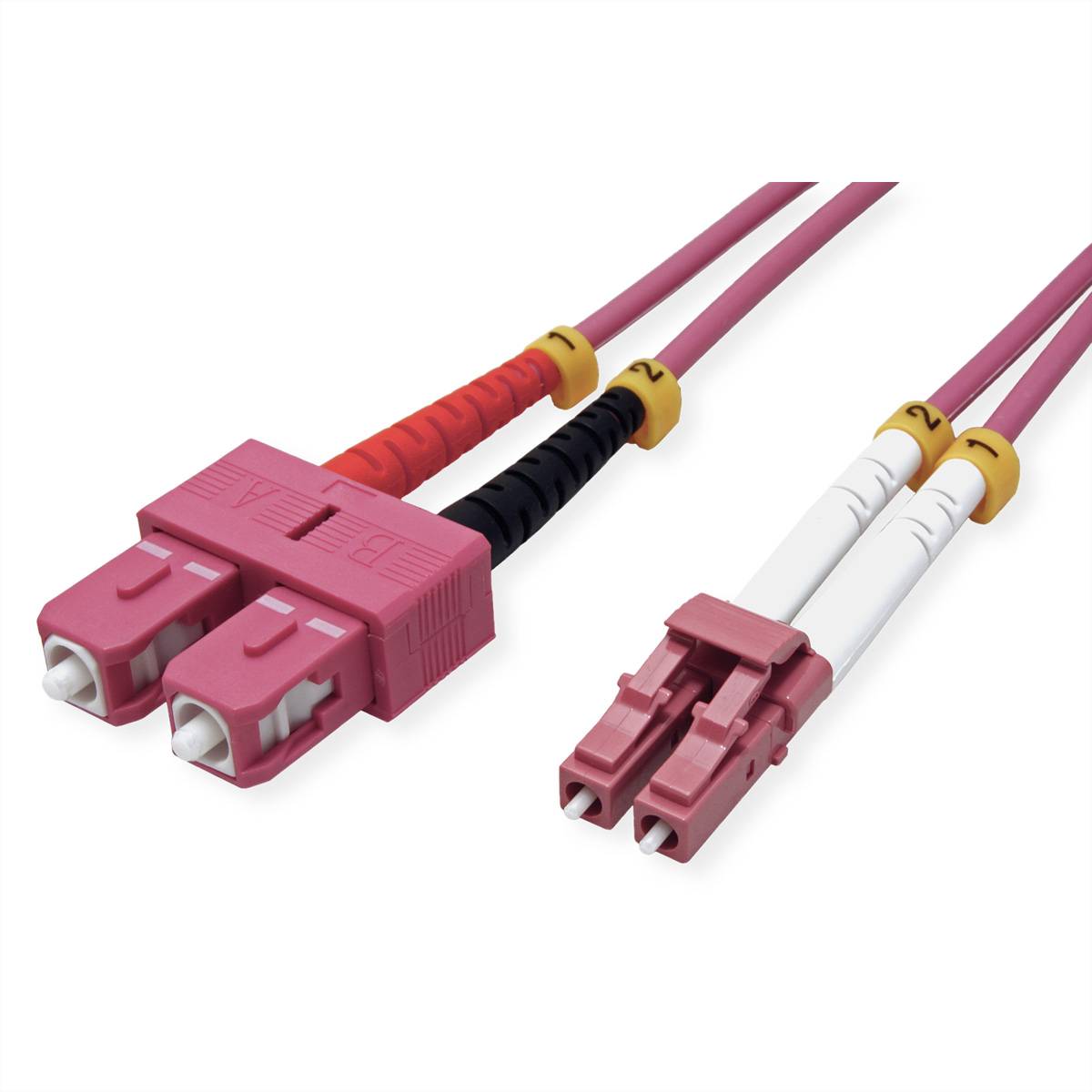 VALUE LWL-Kabel 50/125µm OM4, LC/SC, violett, 2 m Fiber Optic Kabel LWL-Patchkabel OM4