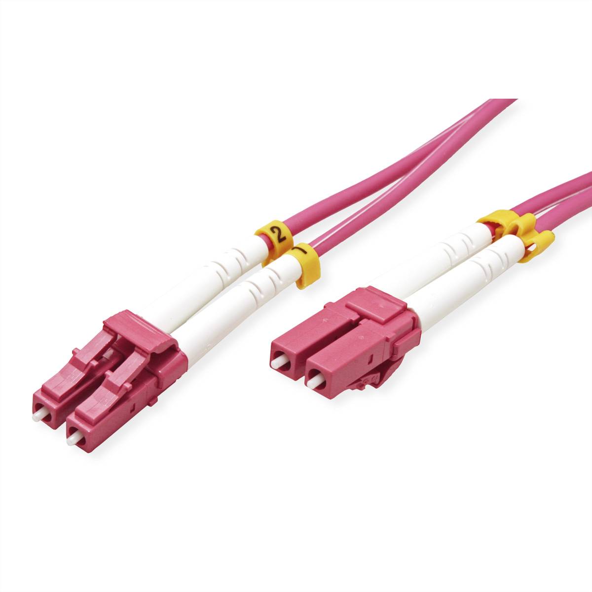 VALUE LWL-Kabel 50/125µm OM4, LC/LC, violett, 1 m Fiber Optic Kabel LWL-Patchkabel OM4