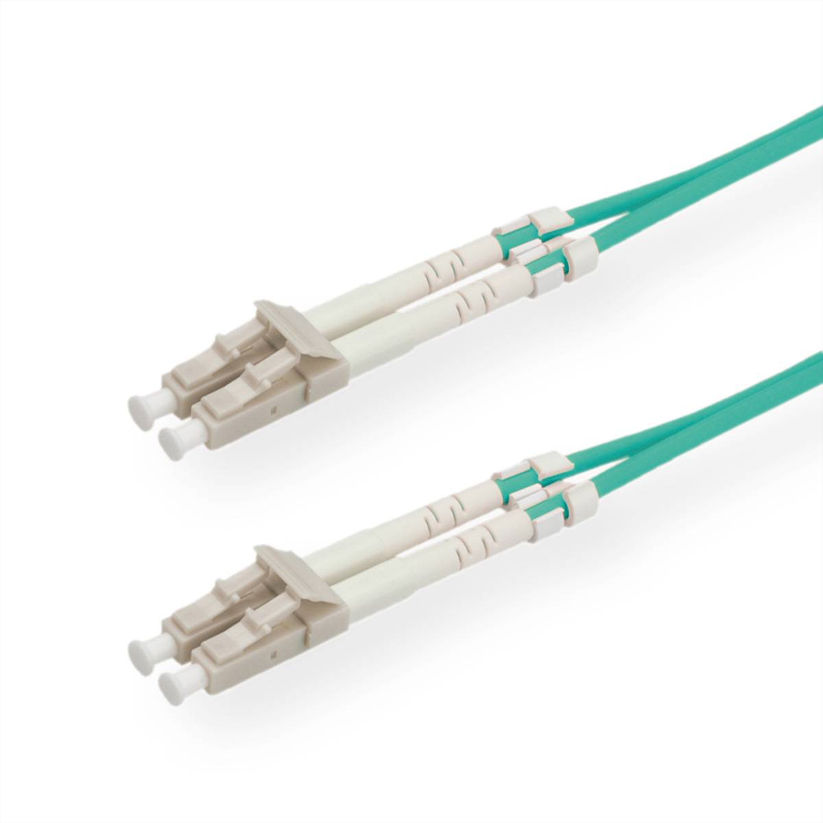 VALUE LWL-Kabel 50/125µm OM3, LC/LC, türkis, 10 m Fiber Optic Kabel LWL-Patchkabel OM3
